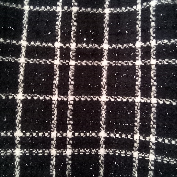 Oversized Wool Blend Vintage Plaid Blazer w/ Shimmer - Picture 6 of 11